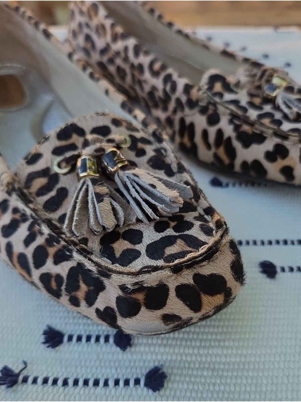 Sperry Top Sider Leopard Print Tassel Loafers Tan/Brown/Black Women's 9 - Picture 15 of 16